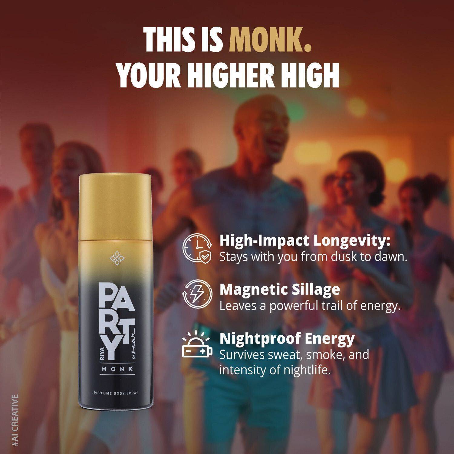 Riya MONK Deodorant Body Spray 150ml - Image 4