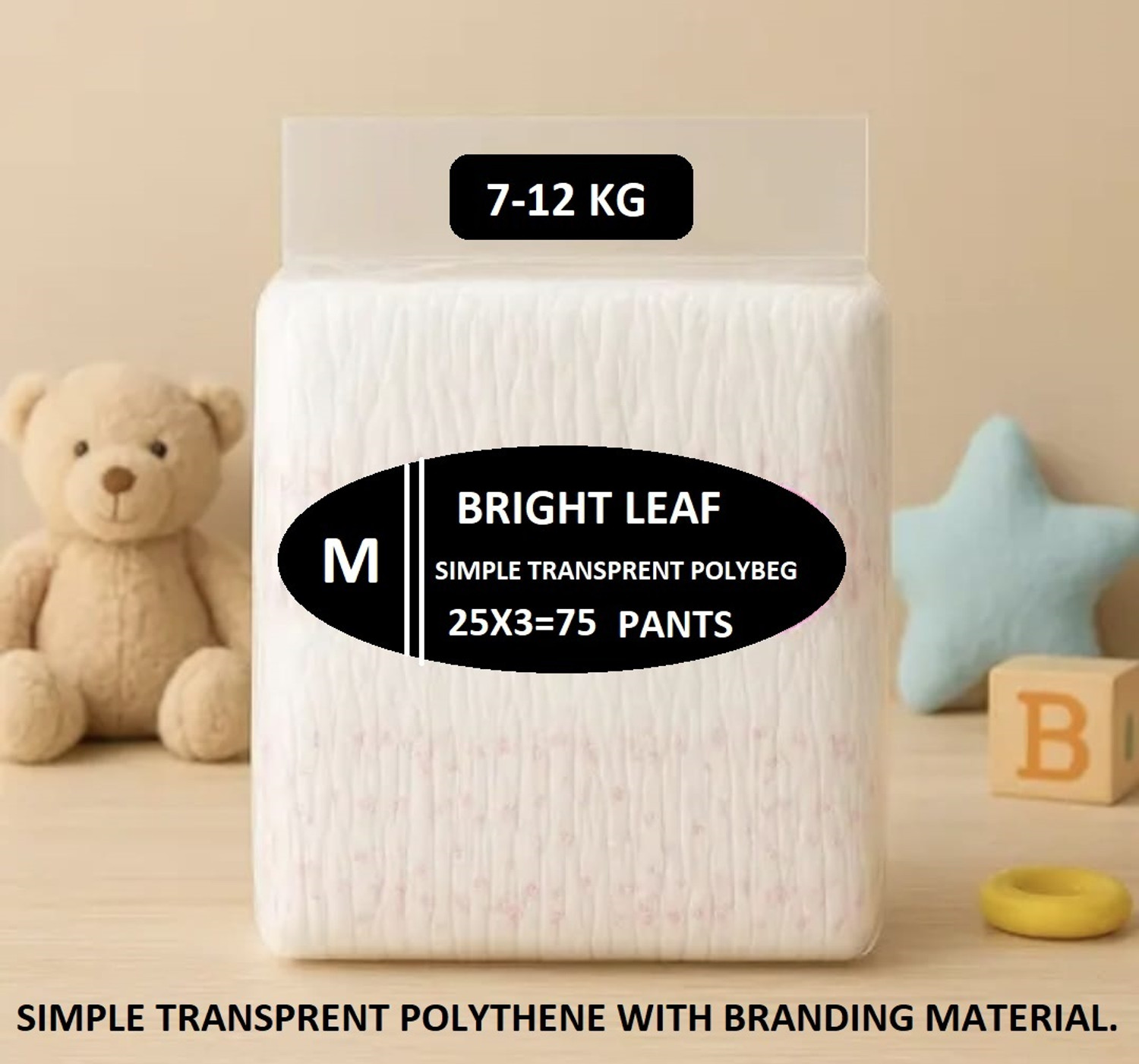BRIGHTLEAF Easy Diaper Pants with Rash Protection and 3x Faster absorption Technology - M