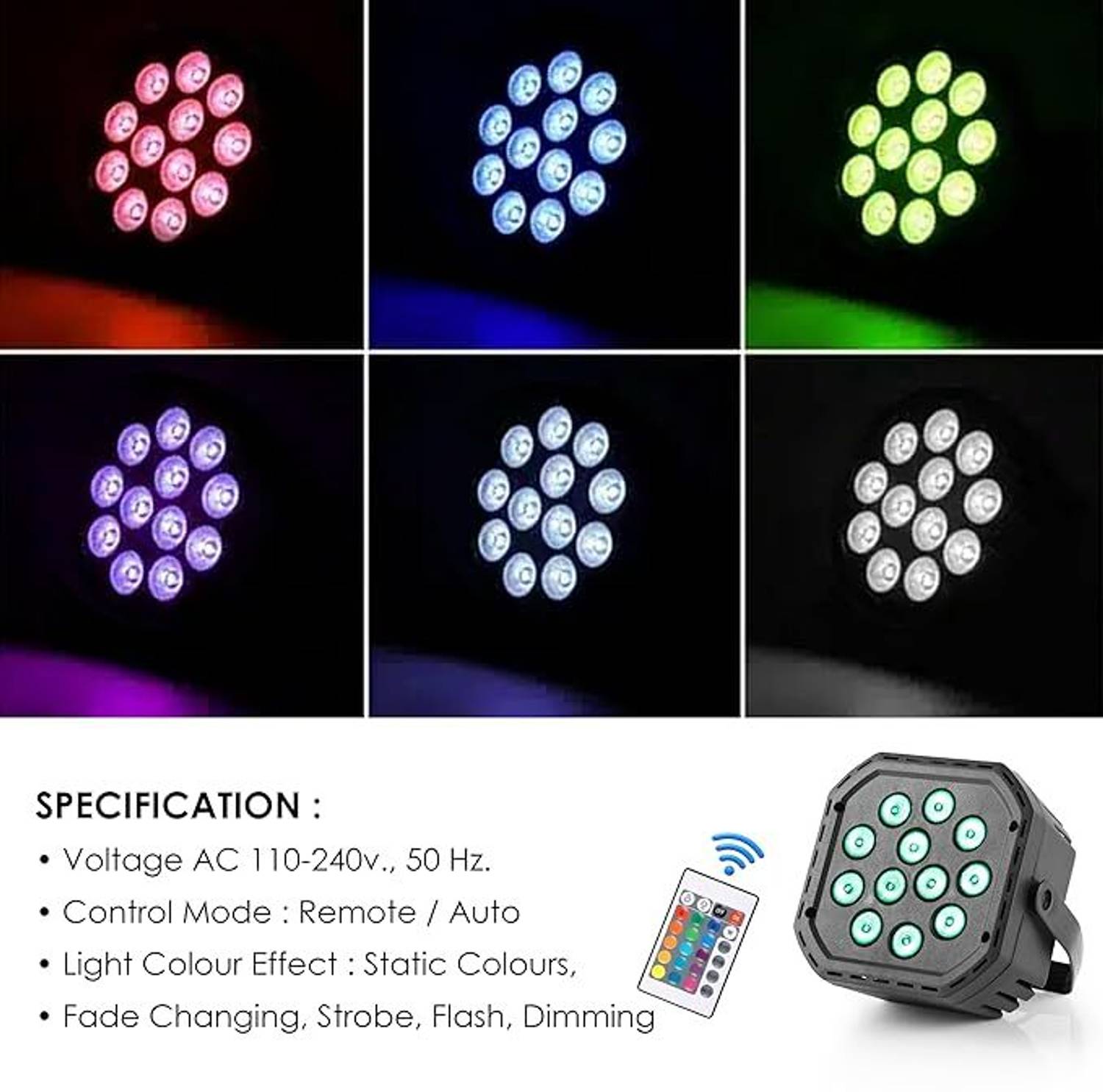 shark tack 12 LED Mini DJ Par Disco Light with Remote - Image 4