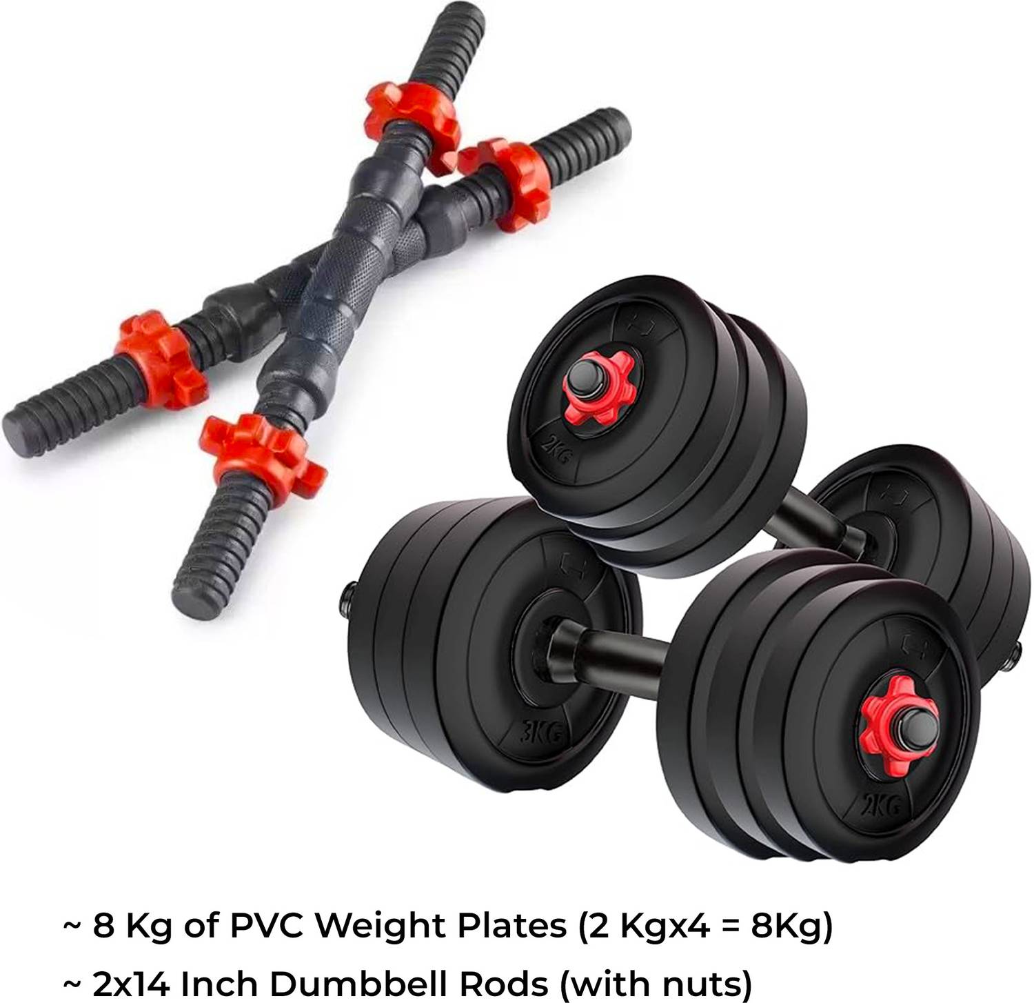 muscllefit 8KG Adjustable Dumbbells Set - Image 4