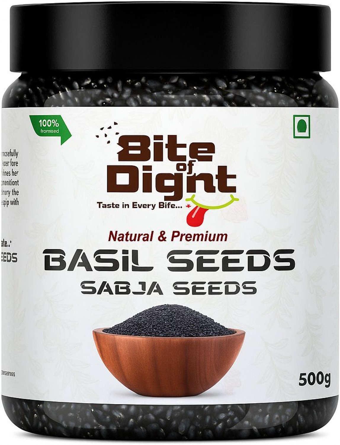 BITE OF DIGHT Raw Basil Seeds for weight loss |sabja seeds| Basil Seeds 500gM
