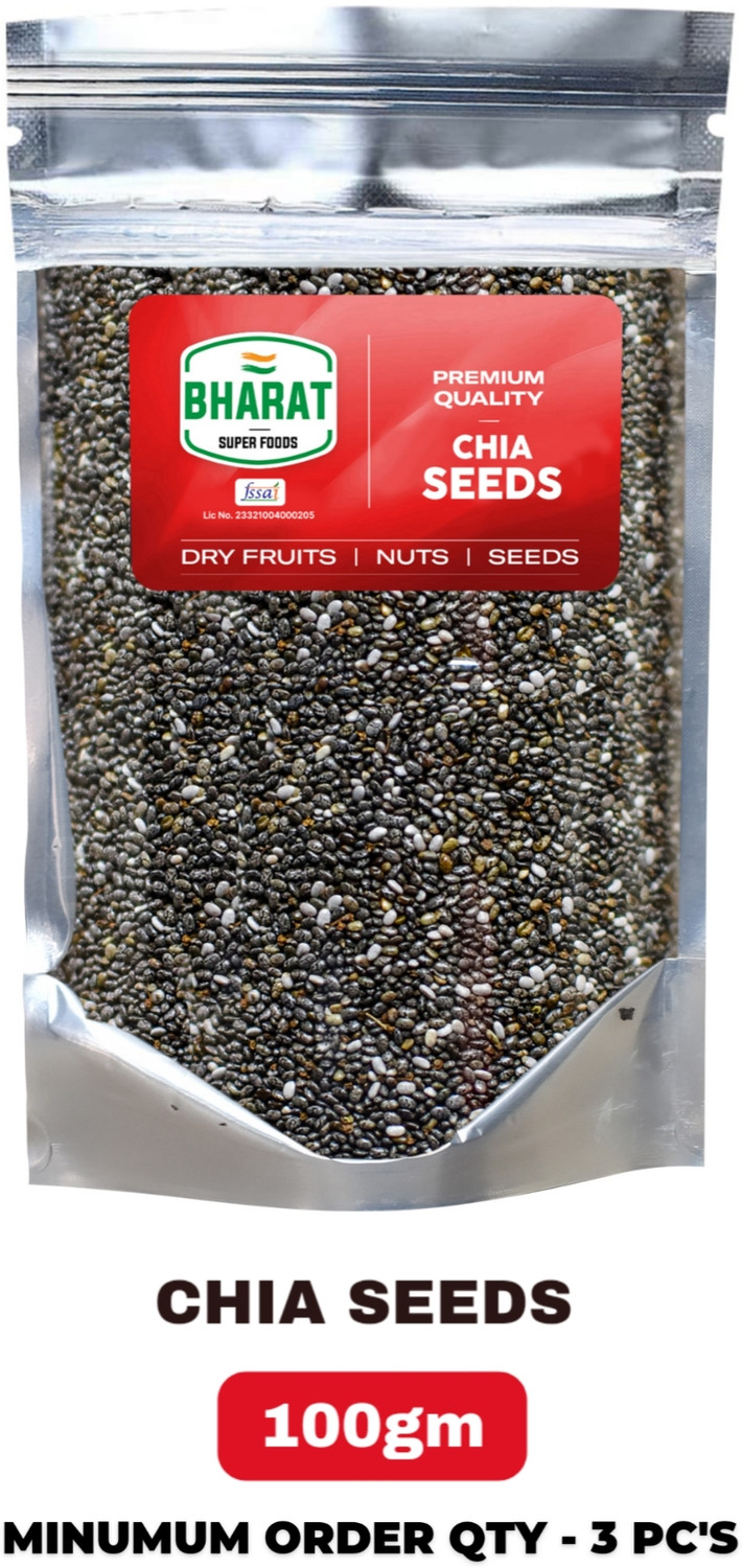 Bharat Super Foods Premium Raw Chia Seeds - Edible Seed for Weight Loss - 100gm
