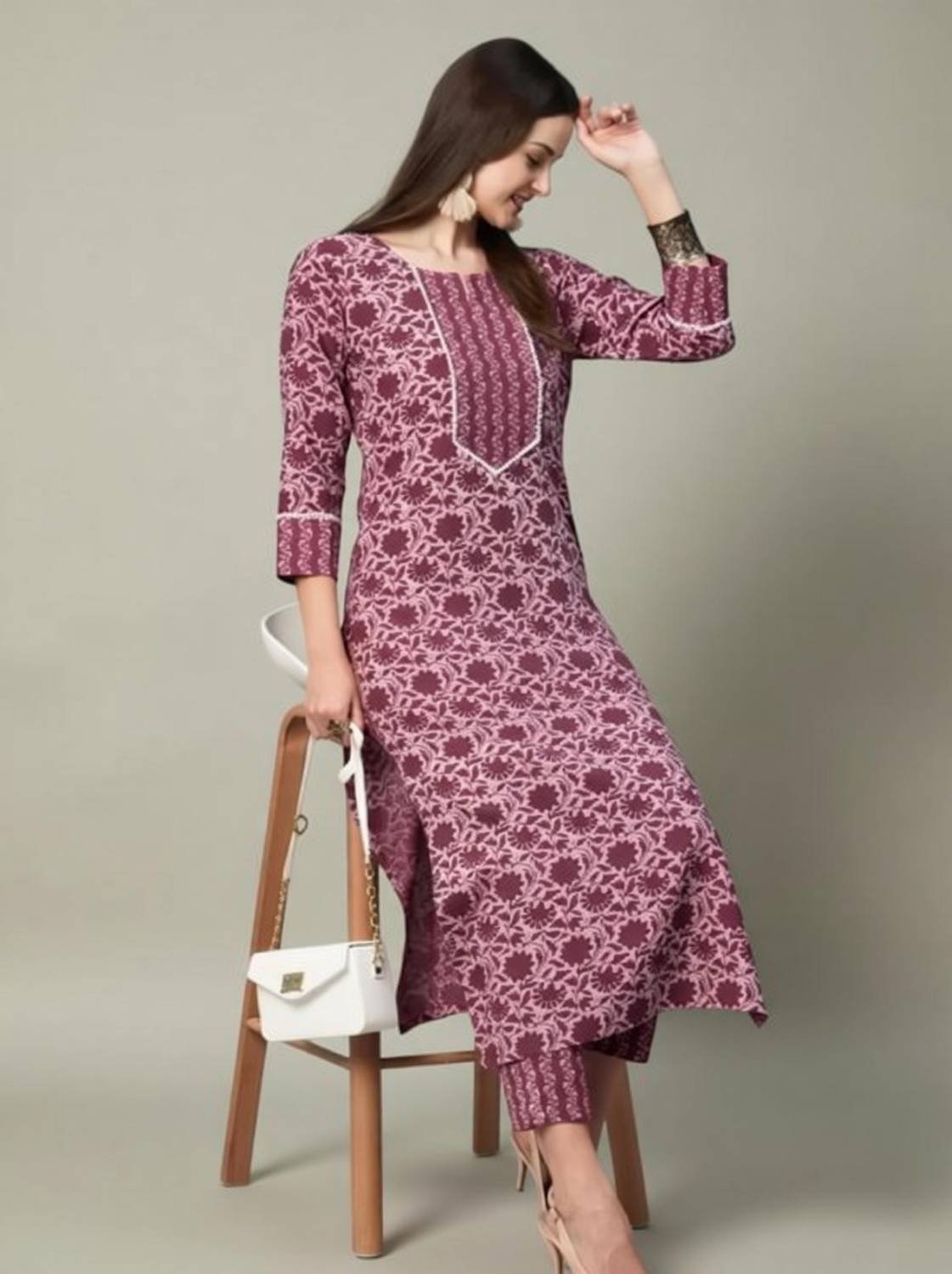 Sadya Attire Women Kurta and Pant Set - Image 2