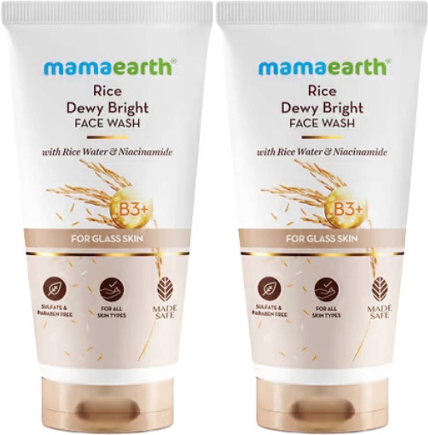 Mamaearth Rice Dewy Bright Facewash Pack of 2 · 50 ml (100 ml total) - Image 1