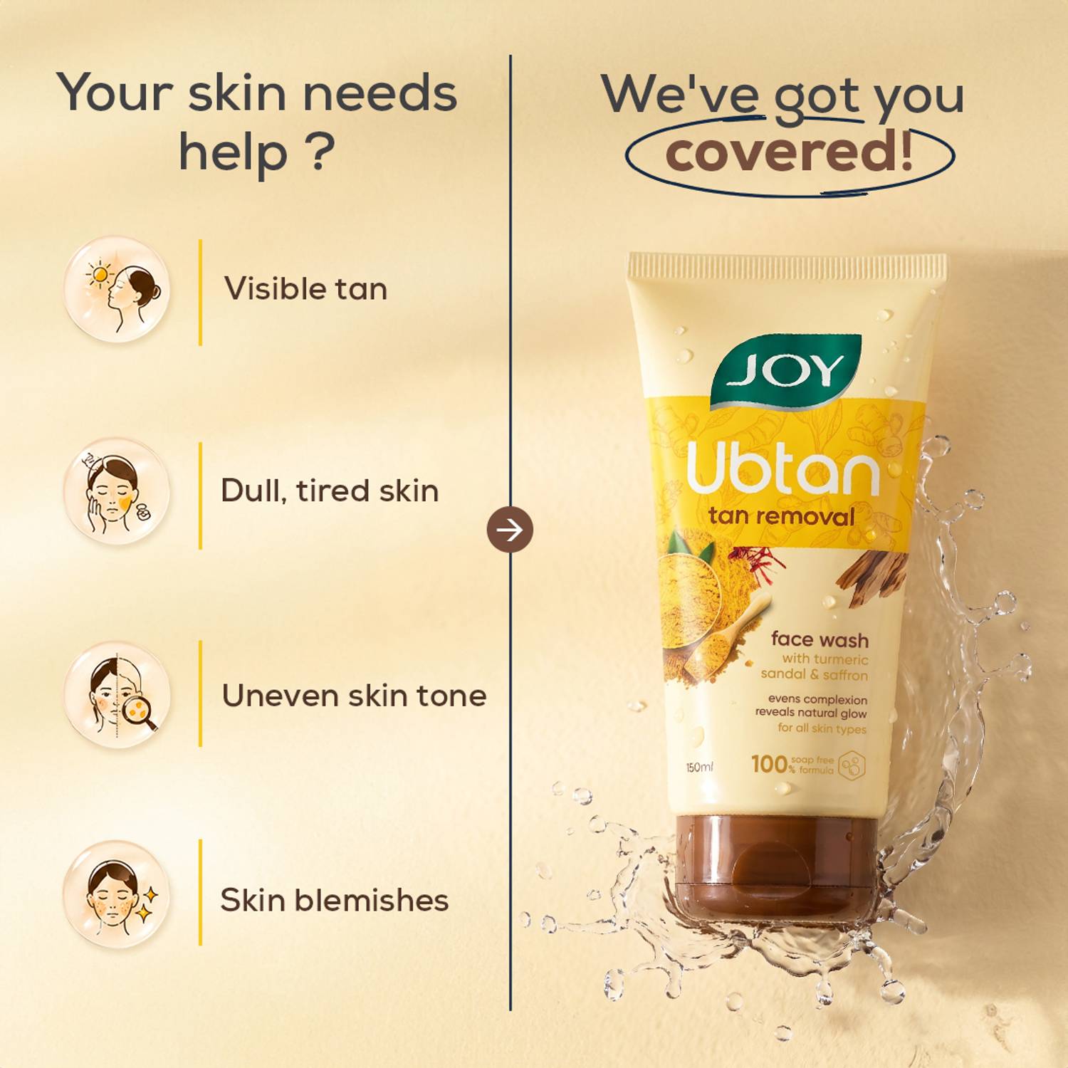 Joy De Tan Ubtan Face Wash 150ml - Image 5