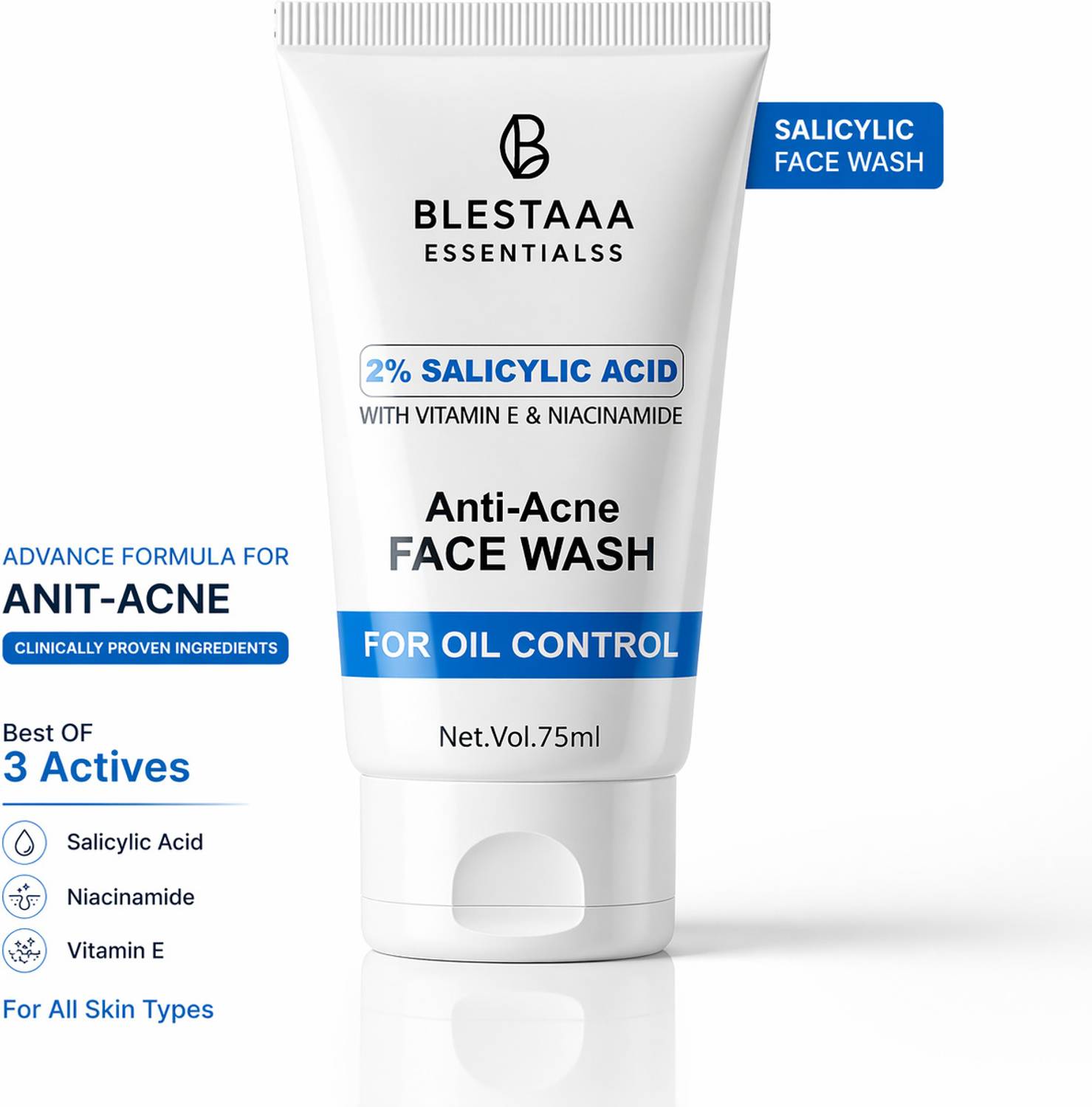 blestaaa essentialss 2% Salicylic Acid Face Wash - Image 2