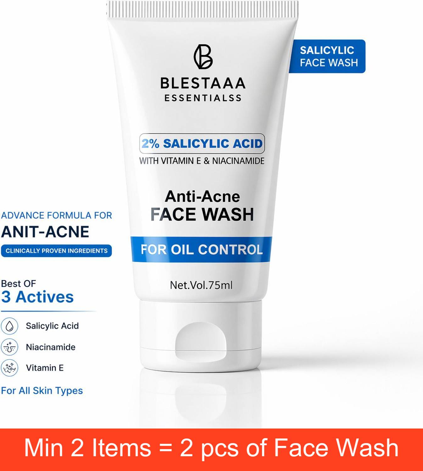 blestaaa essentialss 2% Salicylic Acid Face Wash - Image 1