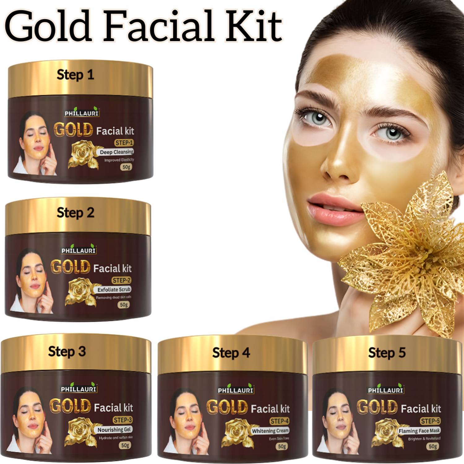 Phillauri Gold Facial Kit for Tan Removal & Whiten Skin for All