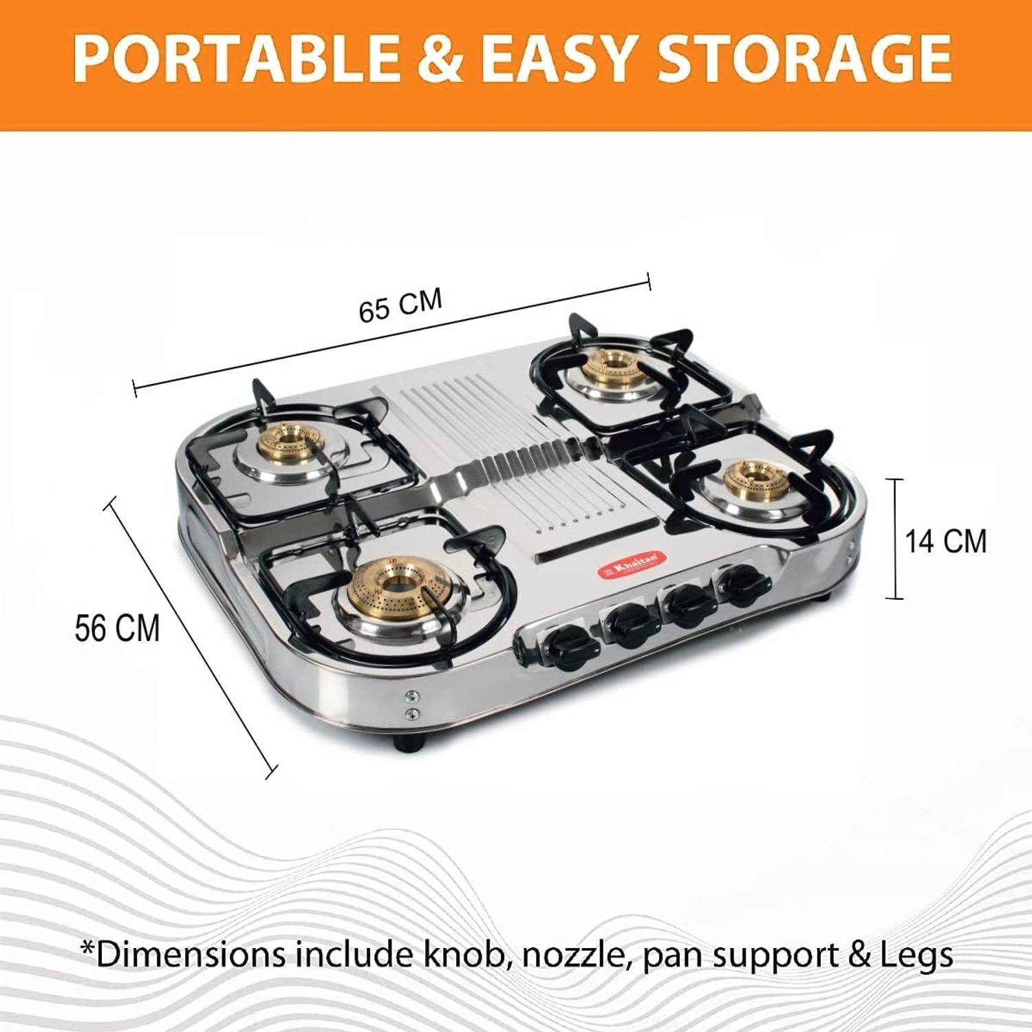 Khaitan 4 Burner Double Decker Gas Stove - Image 2