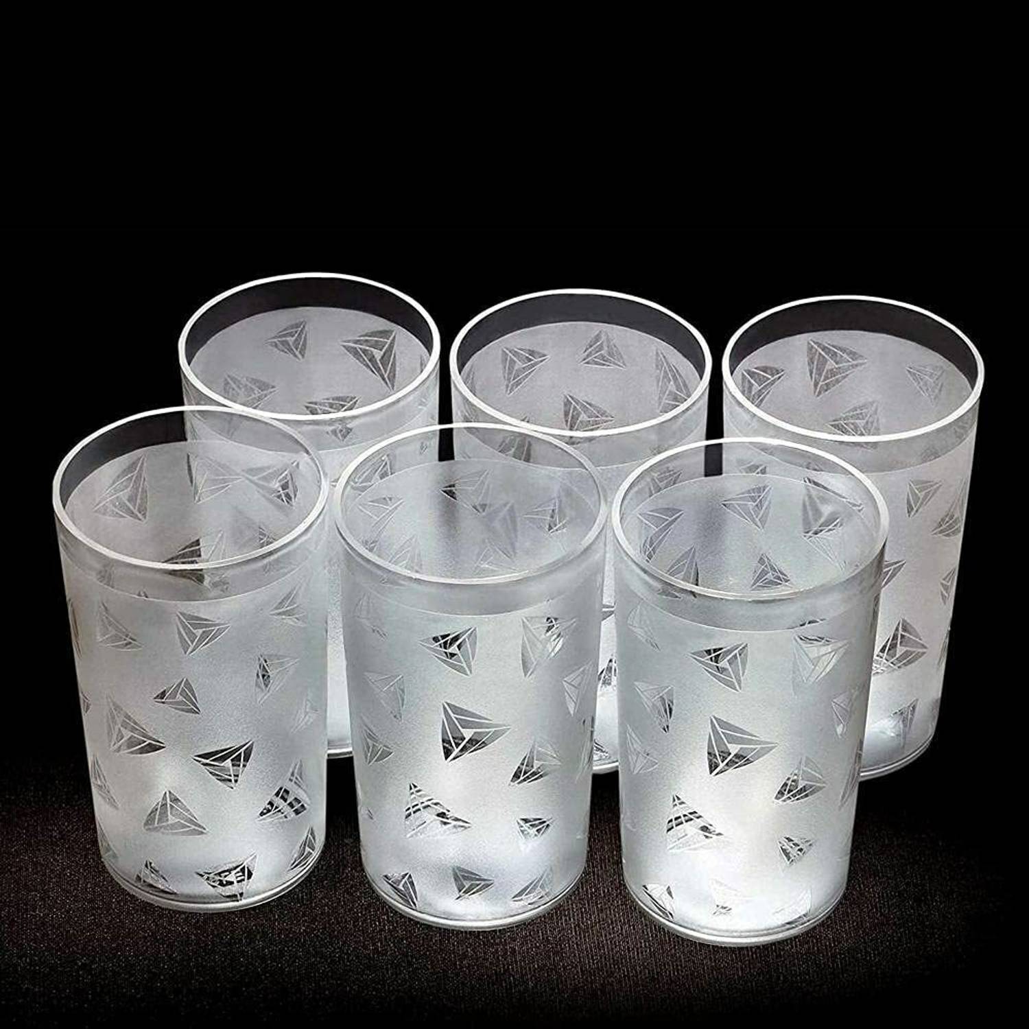 ShopGlobal Prism Pattern Plastic Glasses Set of 8 Pack of 8 - Image 4