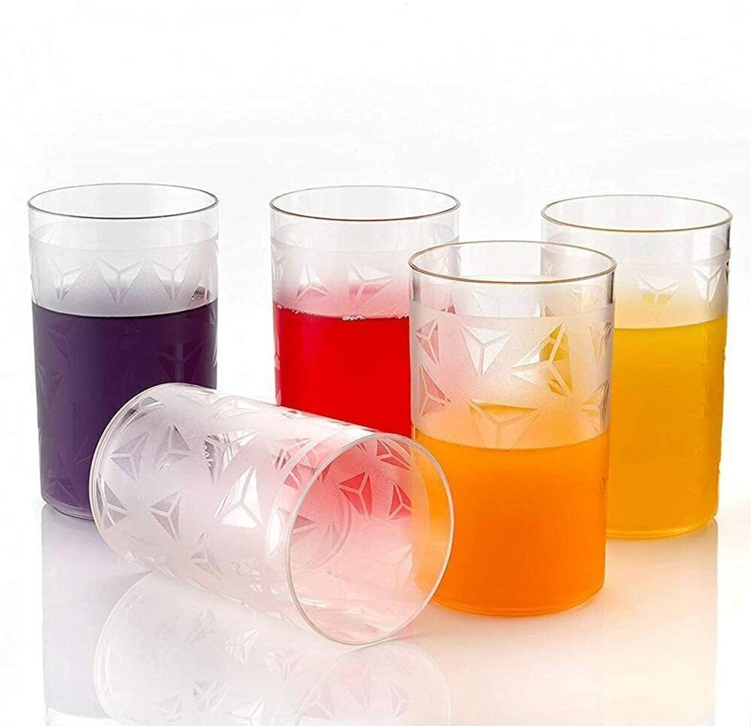 ShopGlobal Prism Pattern Plastic Glasses Set of 8 Pack of 8 - Image 3