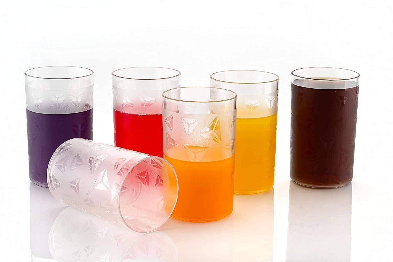 ShopGlobal Prism Pattern Plastic Glasses Set of 8 Pack of 8 - Image 2
