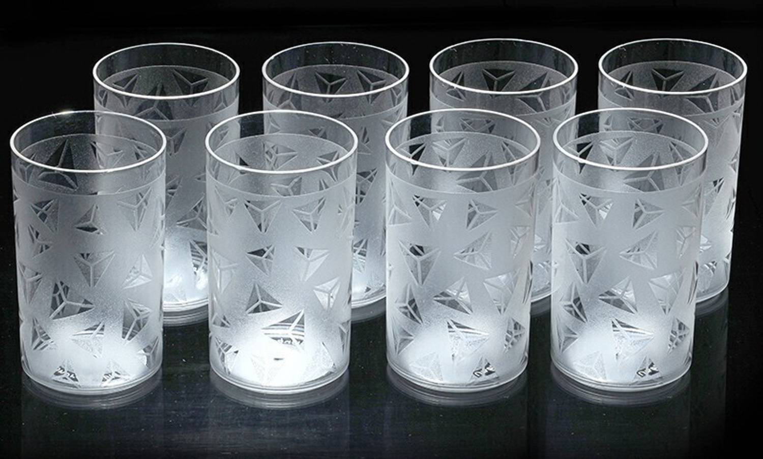 ShopGlobal Prism Pattern Plastic Glasses Set of 8 Pack of 8 - Image 1
