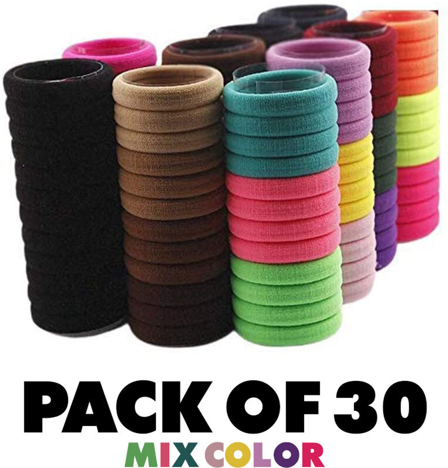 Aadvik Collections DAILY USE MIX COLOR WOMEN & GIRLS RUBBER BAND 30 PCS Rubber Band