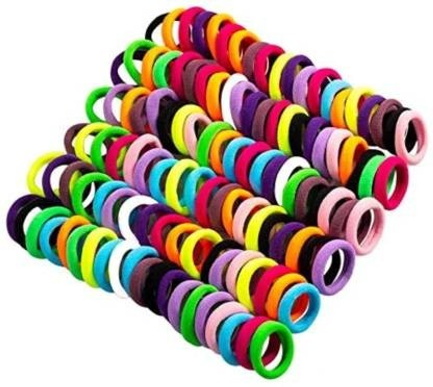 Flicky 100pcs multicolor hair elastic band for women/girls | rubber band Rubber Band