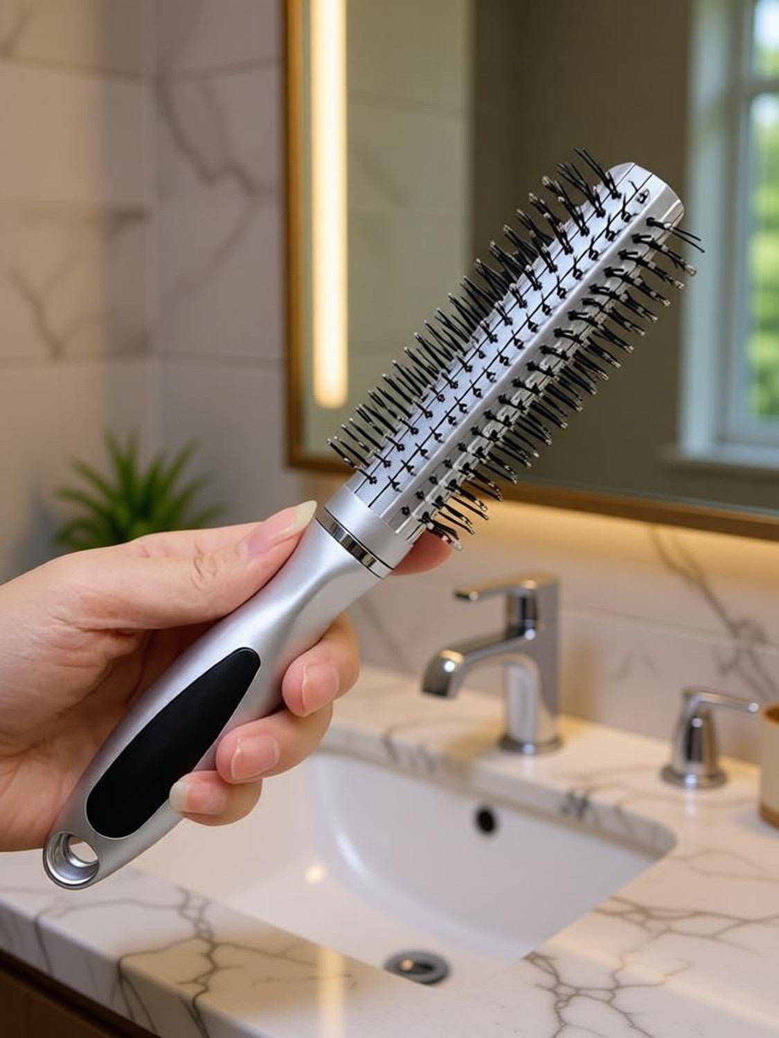 AP-OVENEL Round Rolling Curling Comb Hair Brush For Men And Women PACK OF 1