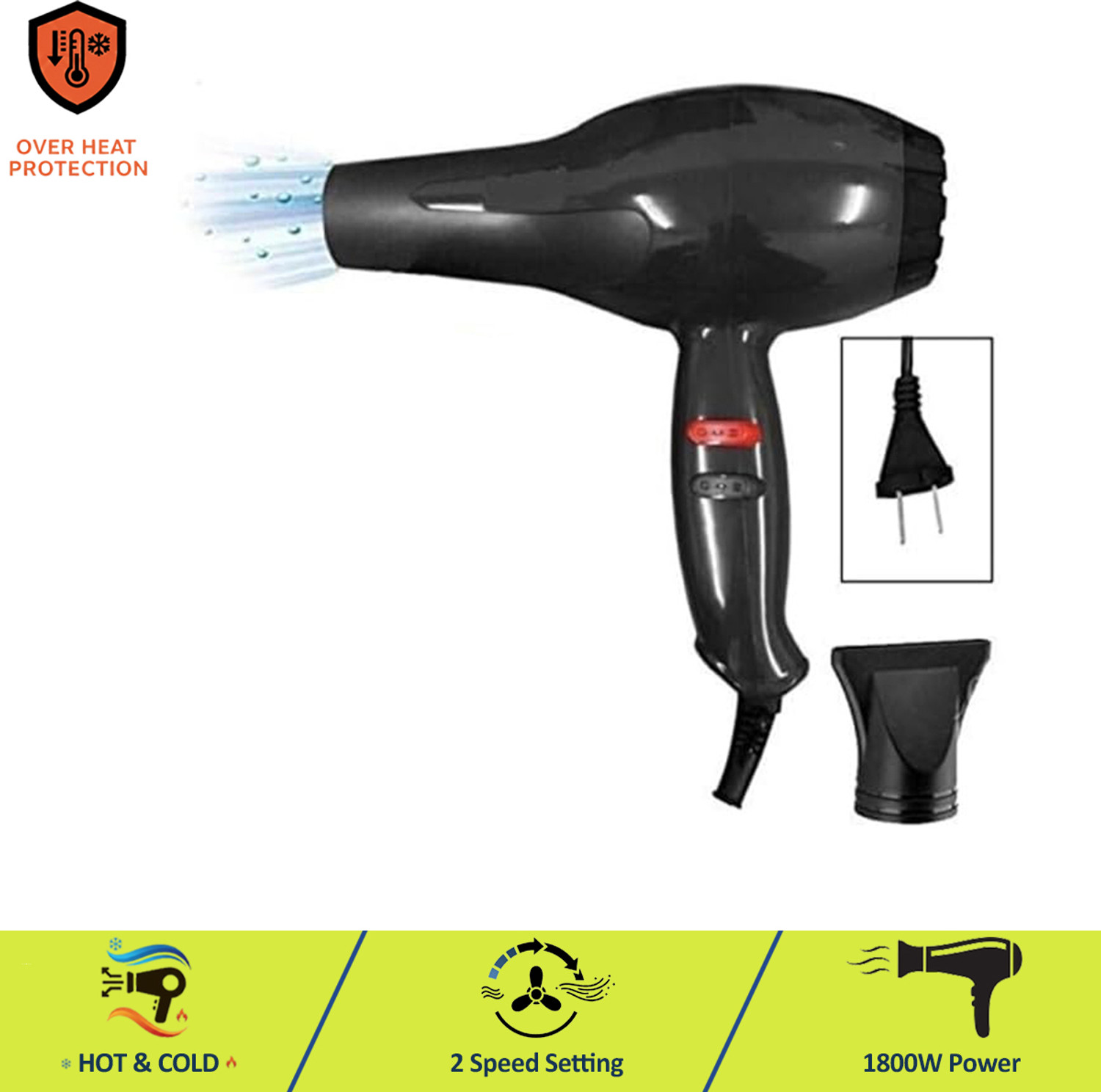 ED EXDAS Professional Salon Style Hair Dryer for Men and Women 2 Speed Hair Dryer