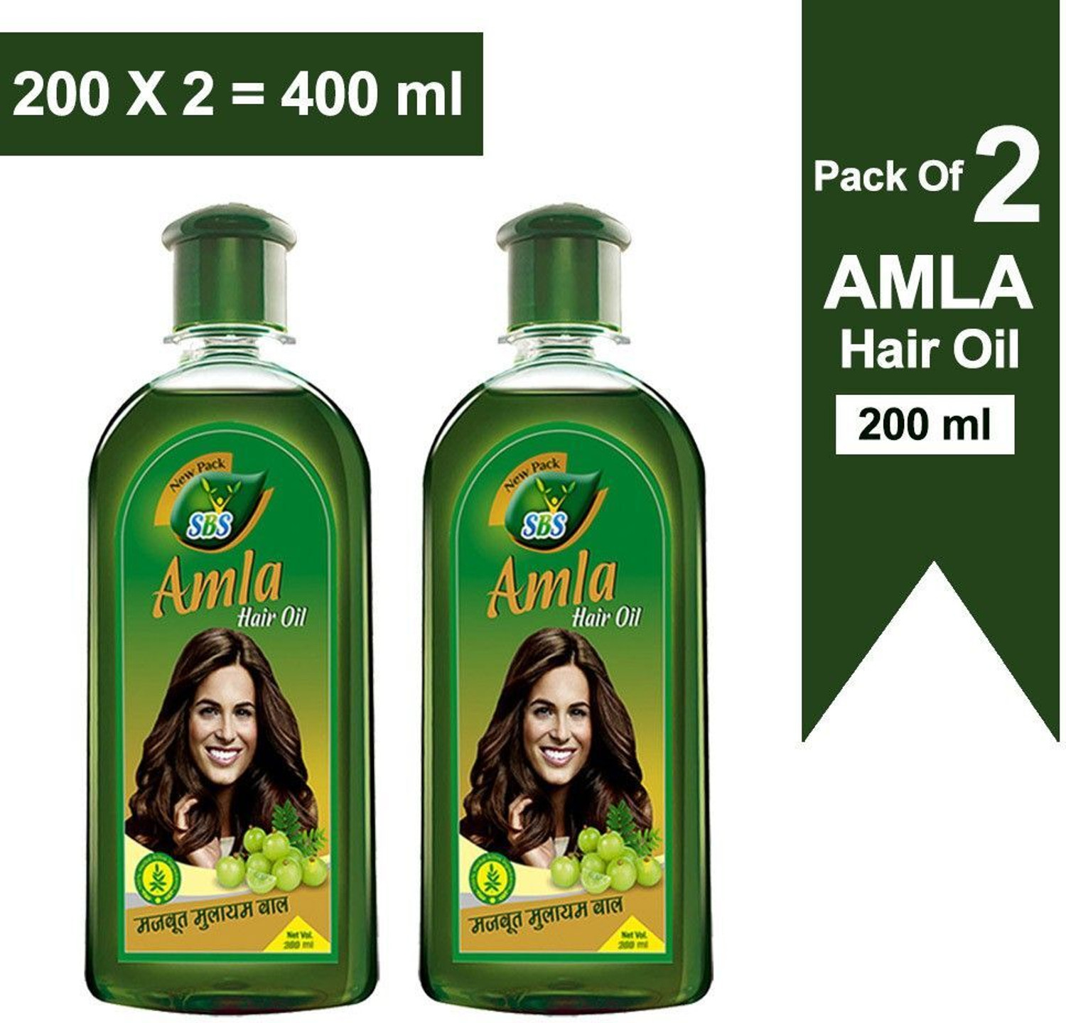 SBS Herbal Amla Hair Oil - Pure Indian Gooseberry Oil, Non-Sticky & Non-Greasy Hair Oil