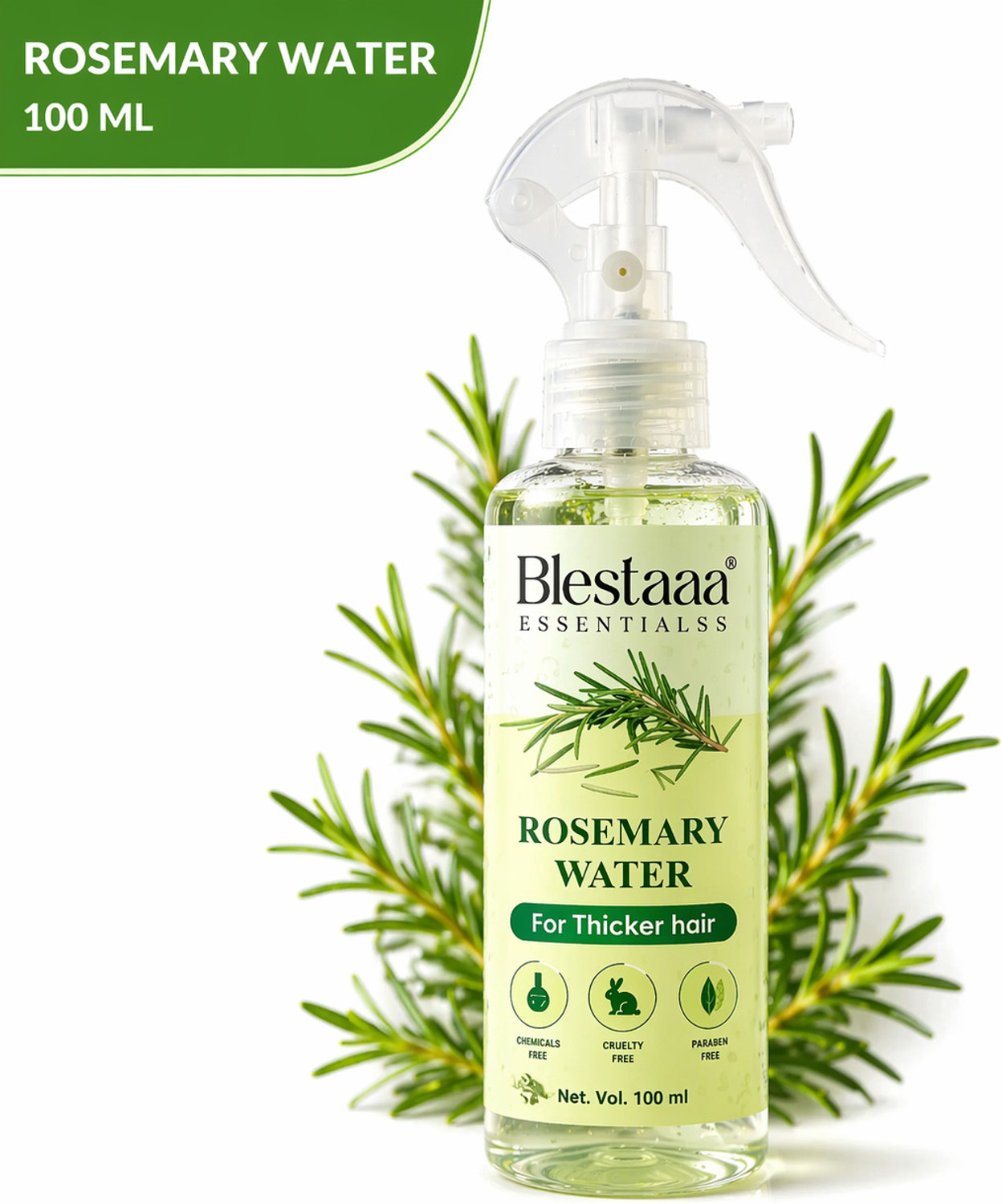 blestaaa essentialss Rosemary Water | Rosemary water for hair | Hair Spray for Regrowth (100 ml).
