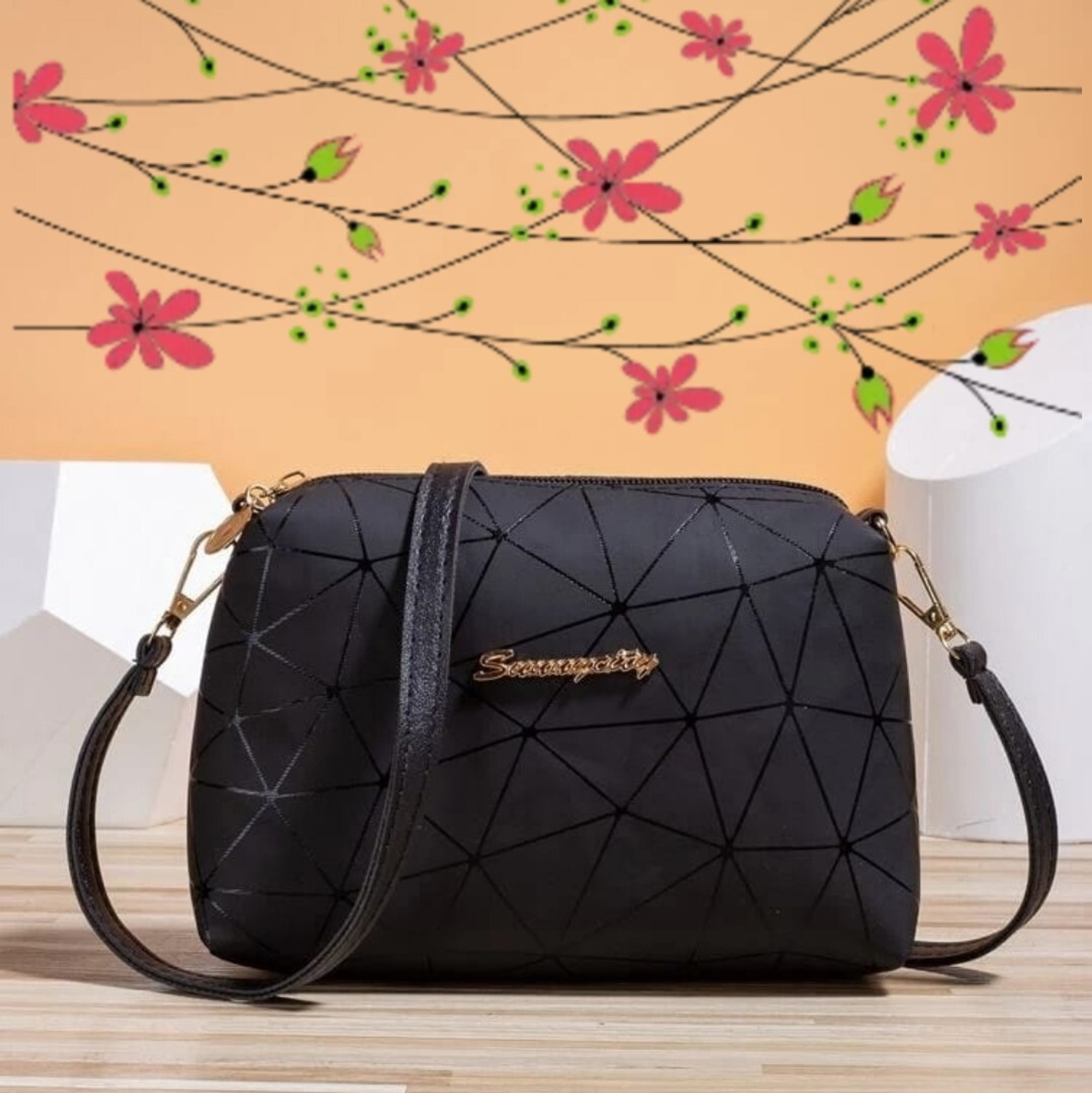 LIKE STYLE Women Black Sling/Cross Body