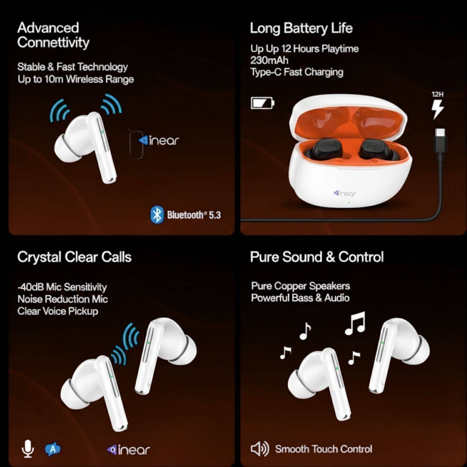 inear Juke Buds T-6 TWS Bluetooth Earbuds - Image 5