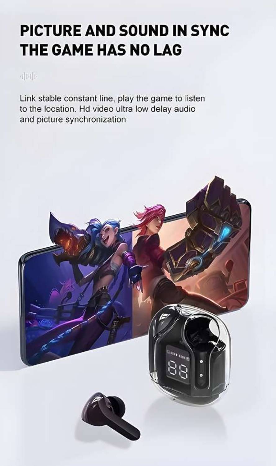 GWALBROS Ultra Pods Airpods Bluetooth Gaming Headset - Image 5