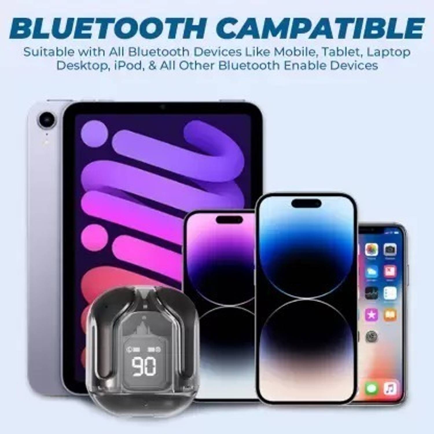 Mid Light Premium design UltraPods Buds EP07 Transparent With - Image 4