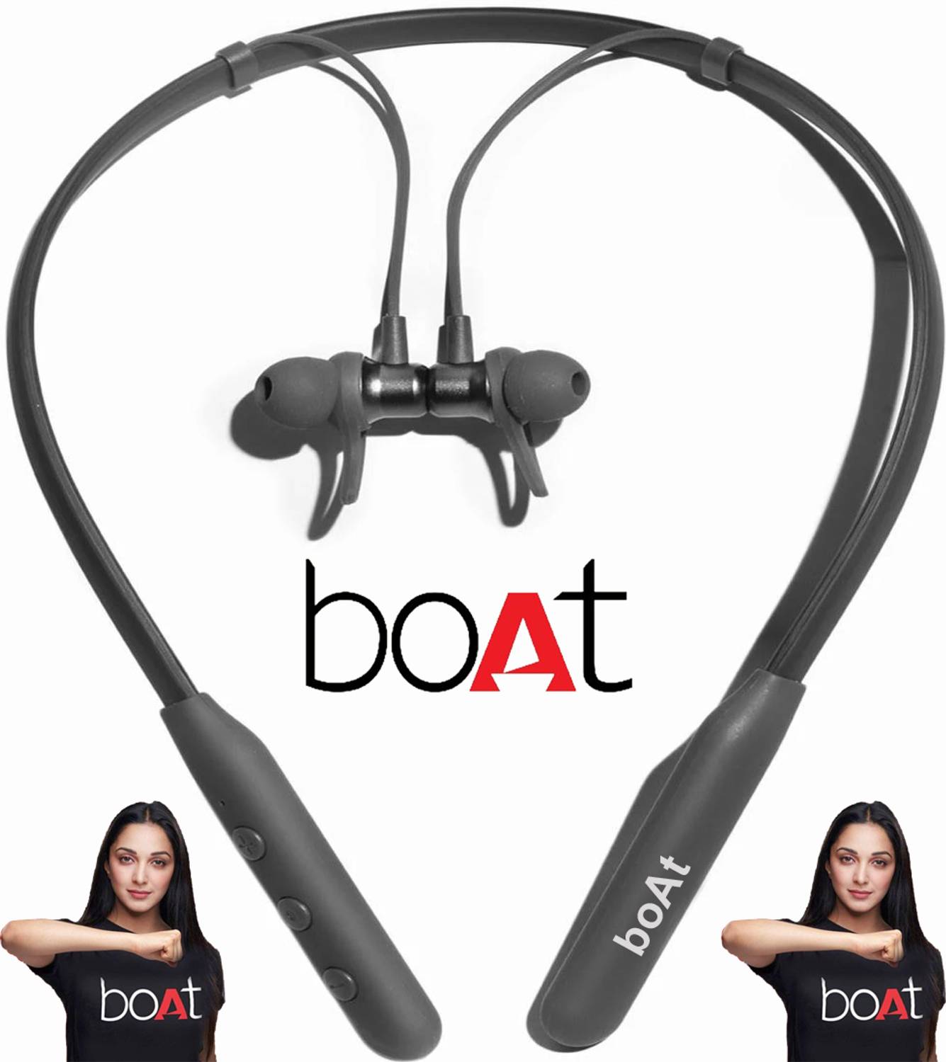 Boat BT Apollo Bluetooth 5.2 Wireless Earphones Black - Image 1