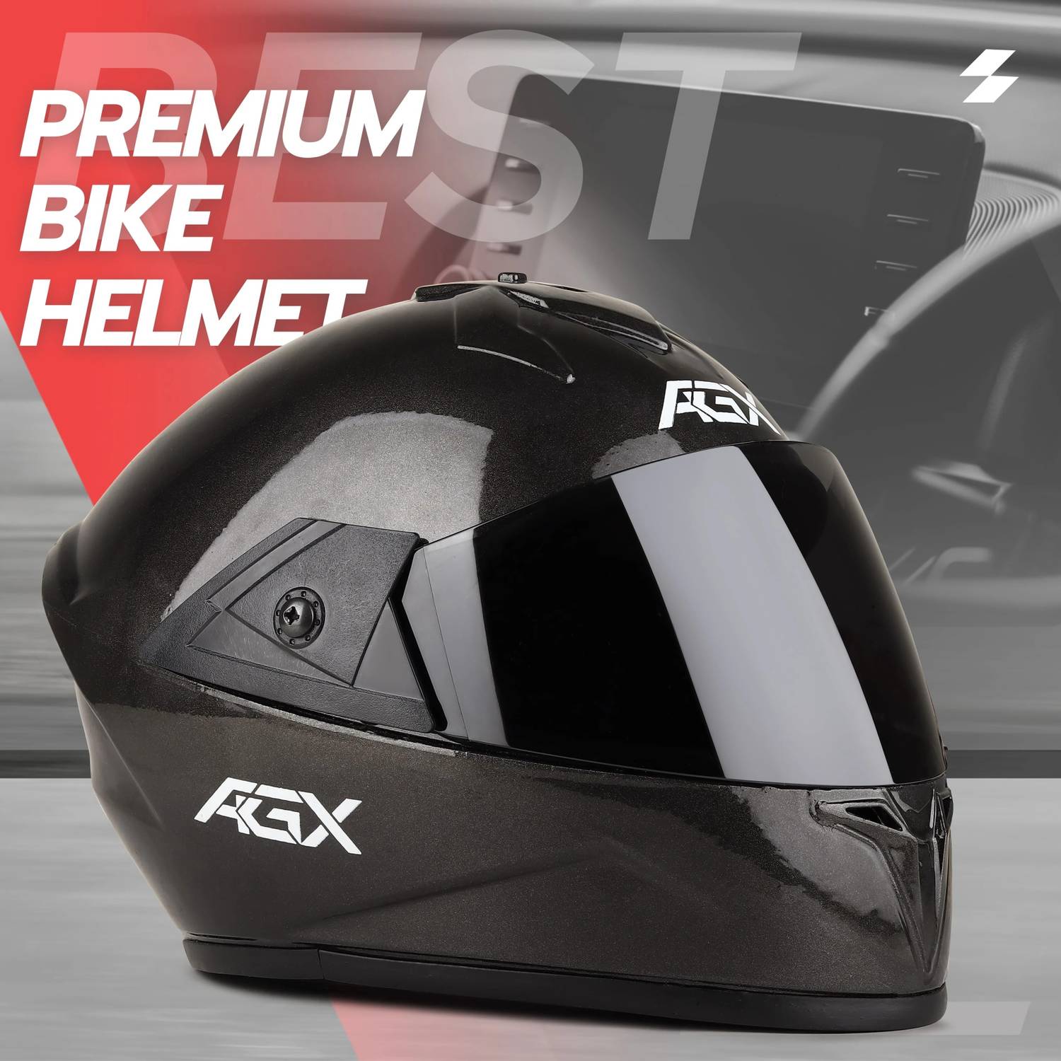 FOROLY Fighter AGX ABS Black Visor Motorbike Helmet - Image 5