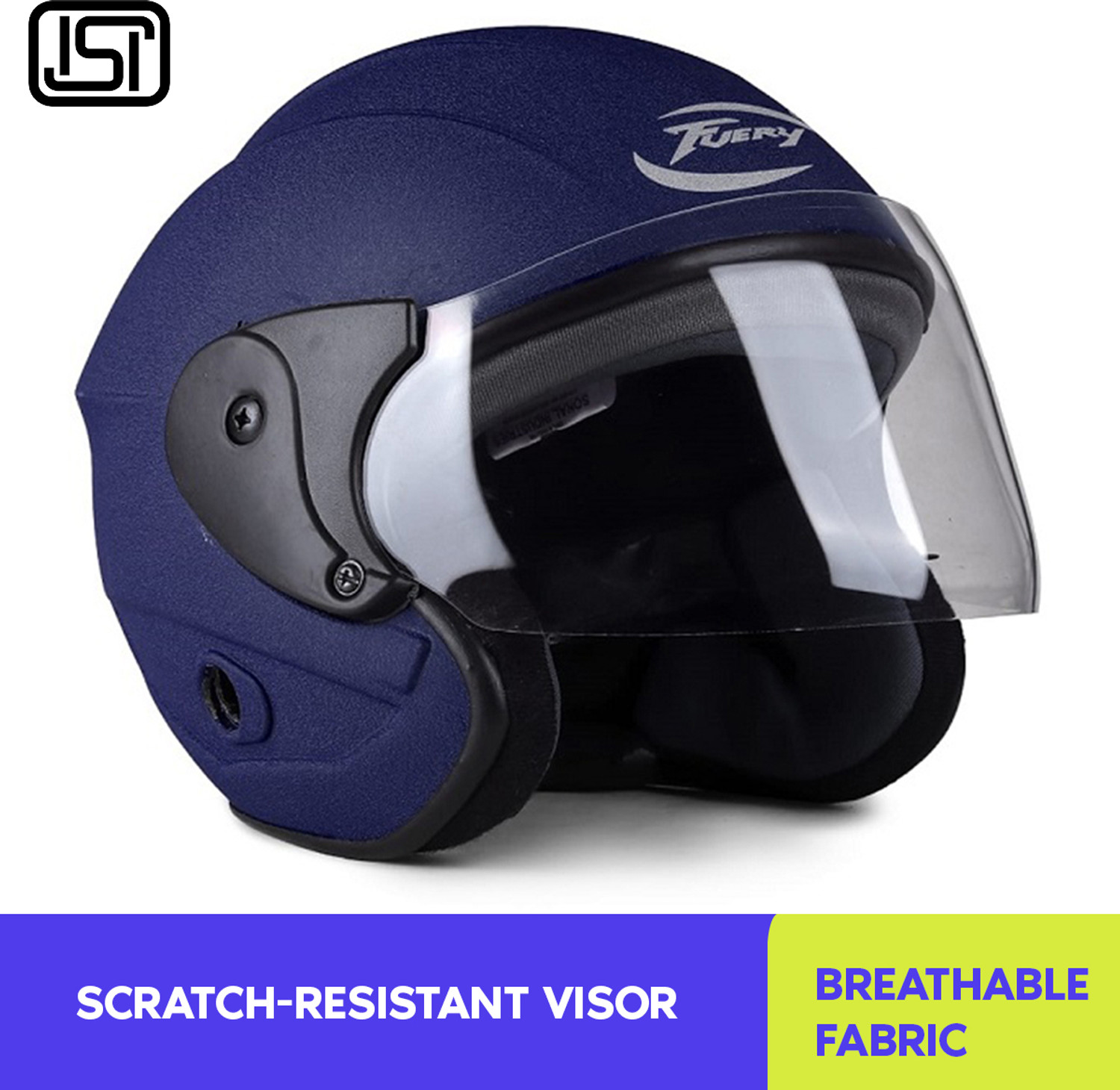 fuery HALF FACE NANO PRO ( BLUE ) Motorbike Helmet
