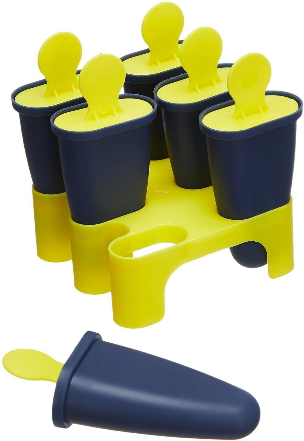 mega store Ice Cream Maker / Kulfi Mould / Popsicle Mould Yellow, Blue Plastic Ice Cube Tray