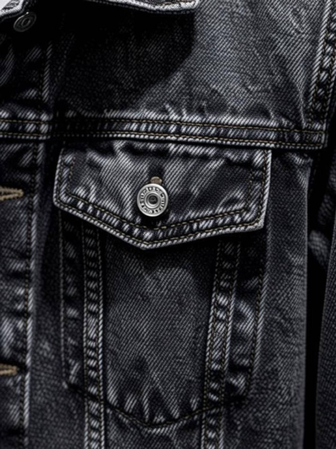 TissuAmour Men Denim Jacket - Image 4