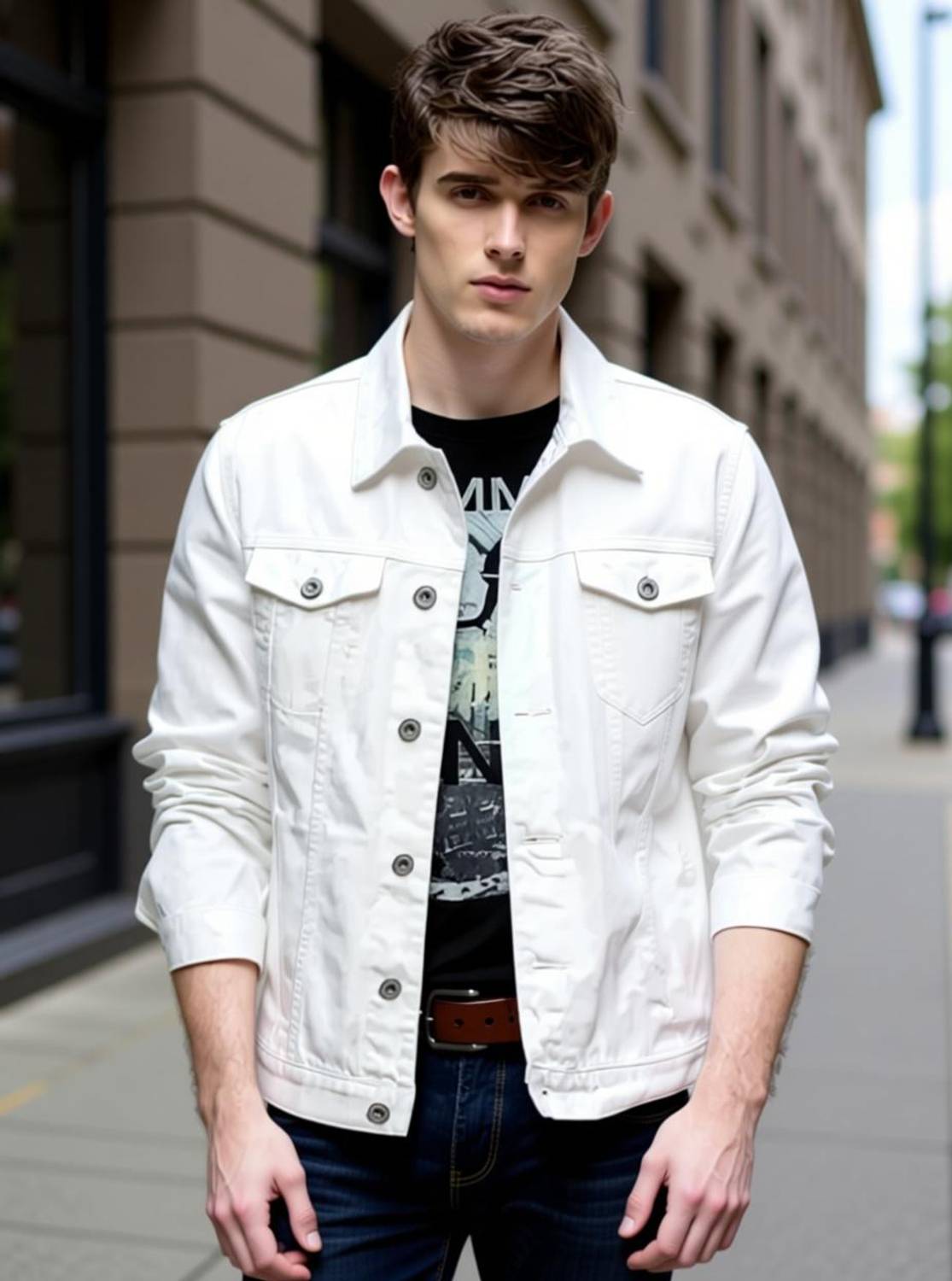 Emmy Word Men Denim Jacket Blue - Image 1