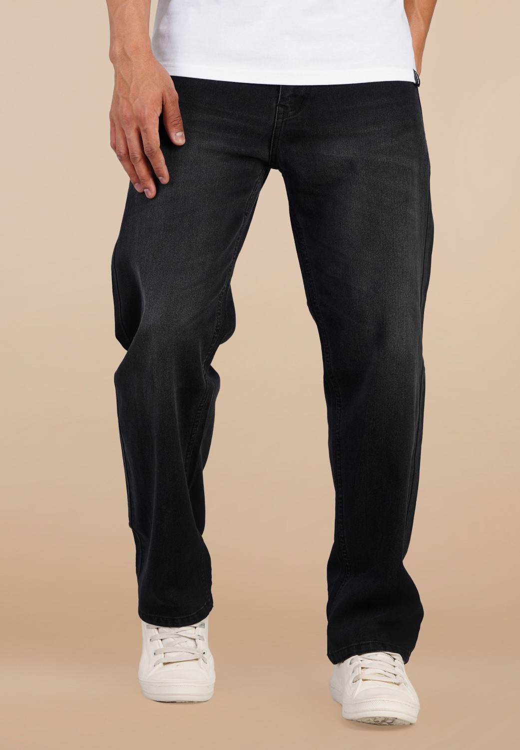 WANTED Straight Fit Men Black Jeans - Image 1
