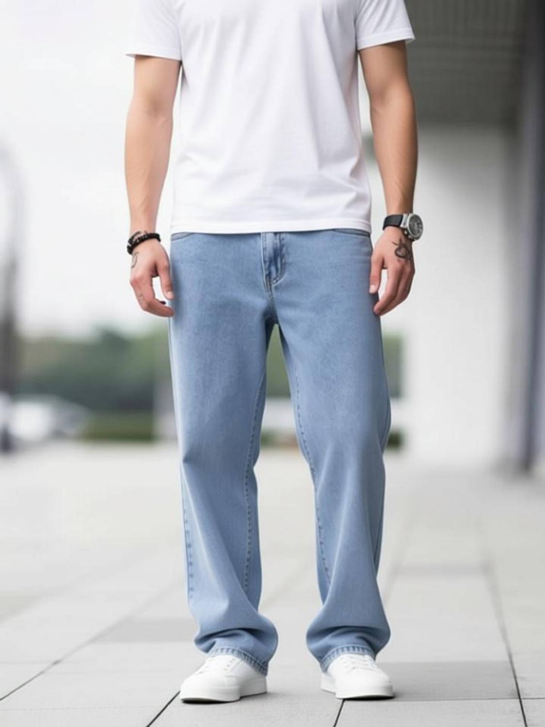 DENIM FIT Regular Men Light Blue Jeans - Image 2