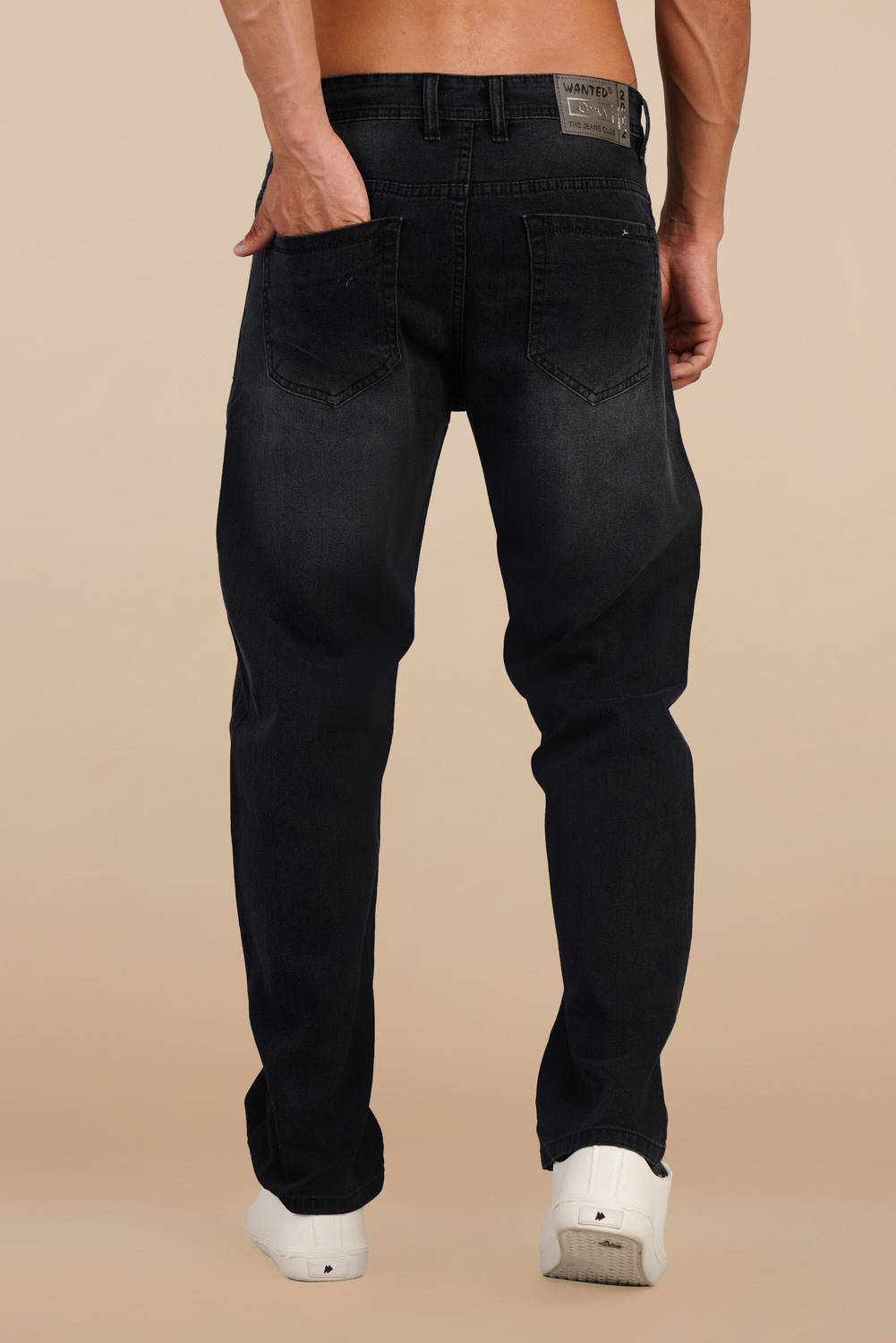 WANTED Straight Fit Men Black Jeans - Image 2