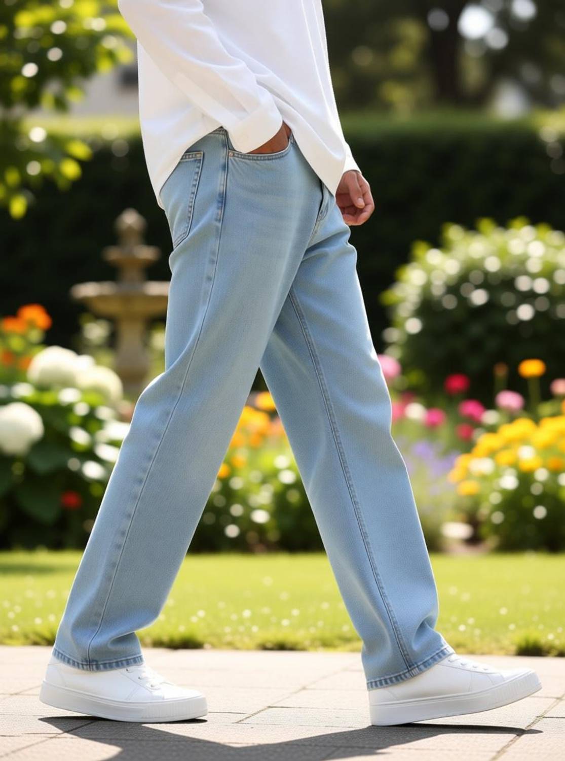 NALITZ Regular Men Light Blue Jeans - Image 2