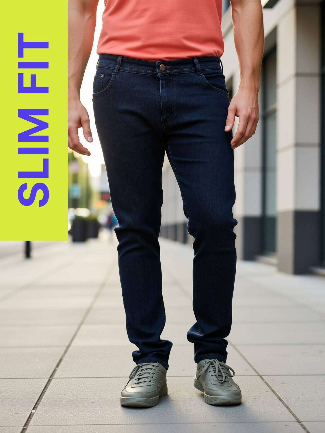 Lzard Slim Men Dark Blue Jeans - Image 1