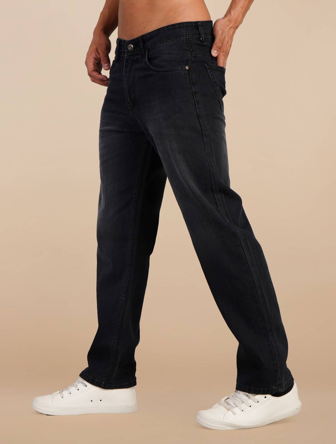 WANTED Straight Fit Men Black Jeans - Image 3