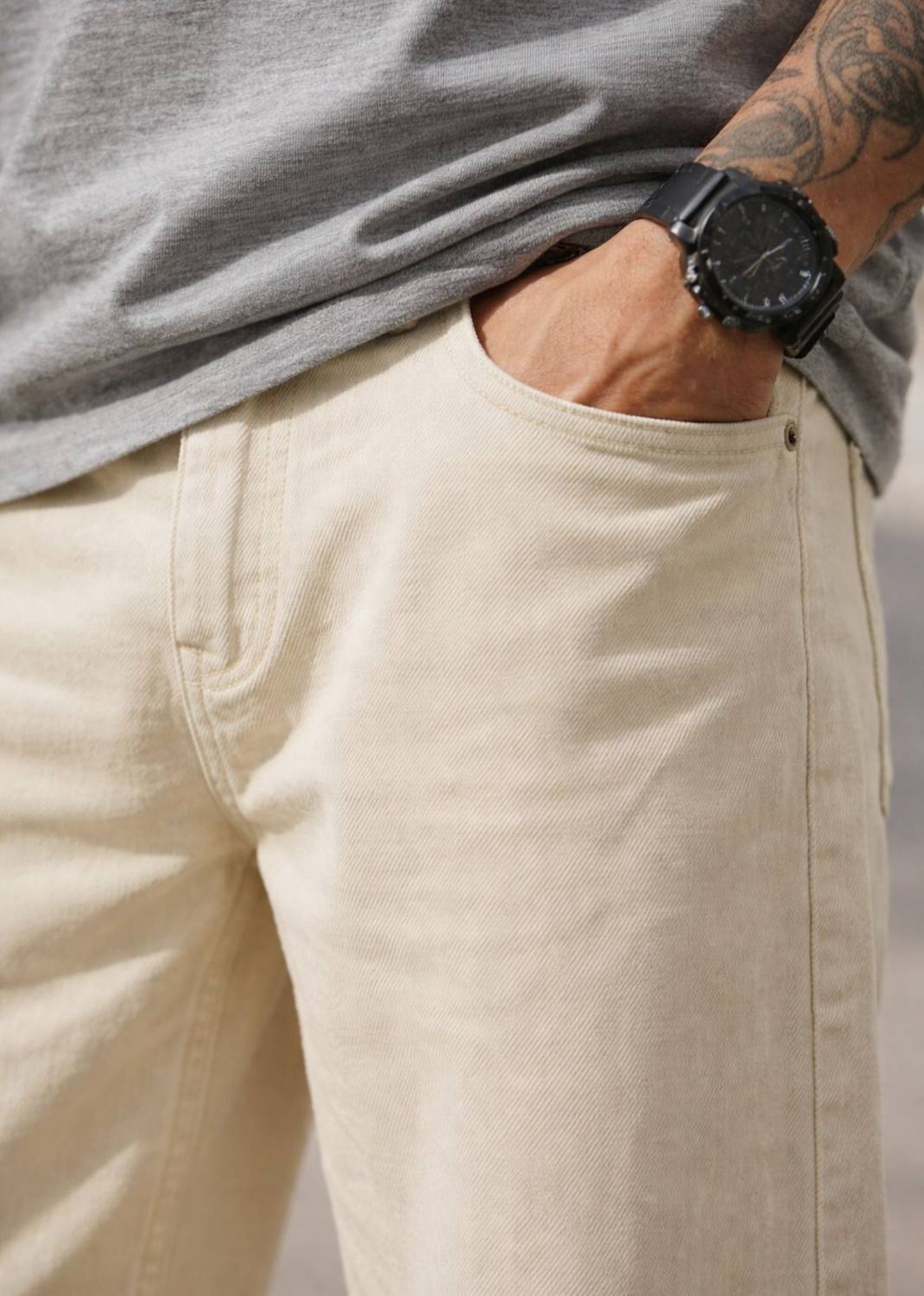 BREXX Men Beige Jeans - Image 4