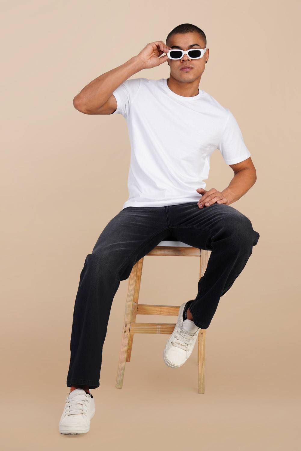 WANTED Straight Fit Men Black Jeans - Image 5