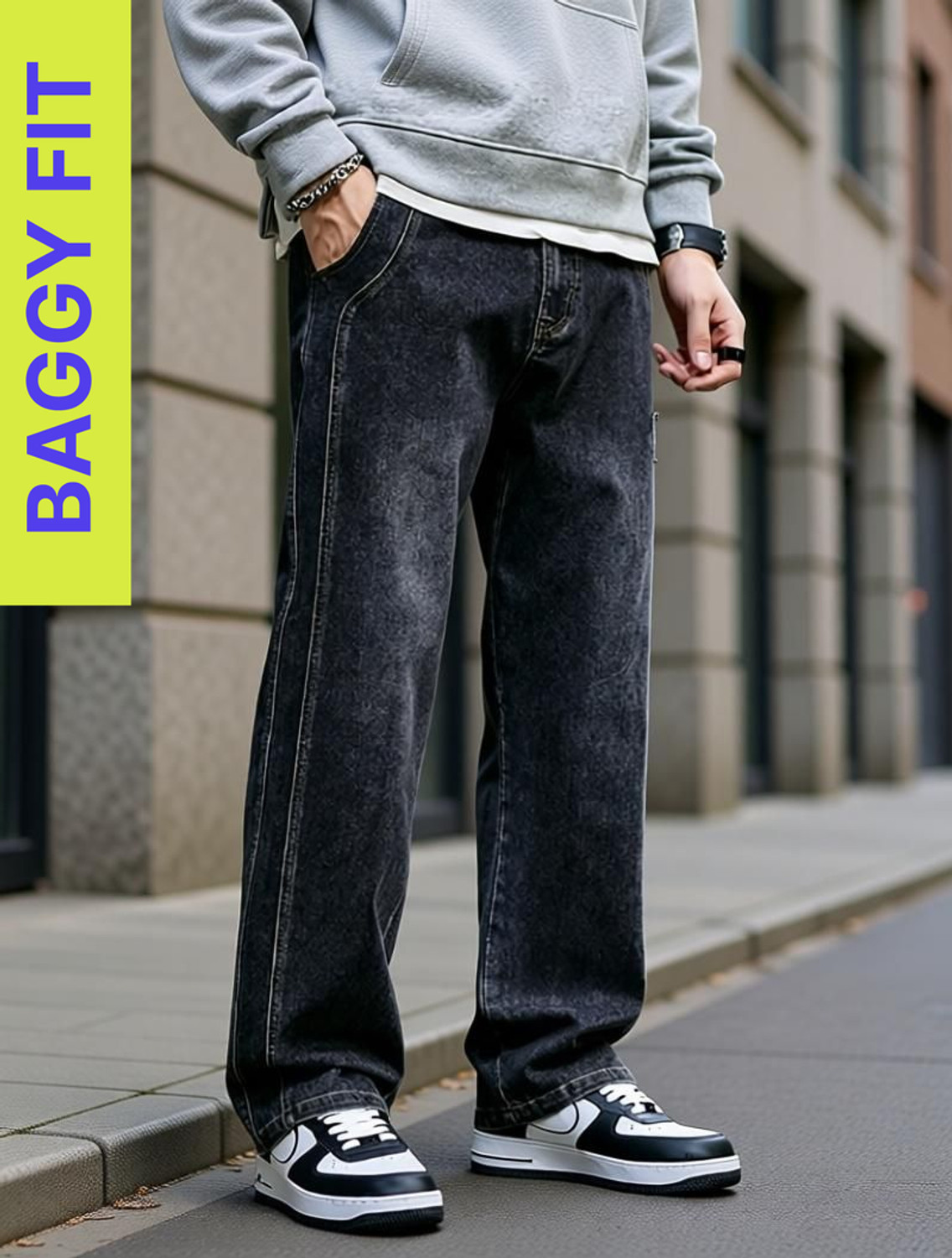 FUDE PRIDE Men Dark Grey Jeans