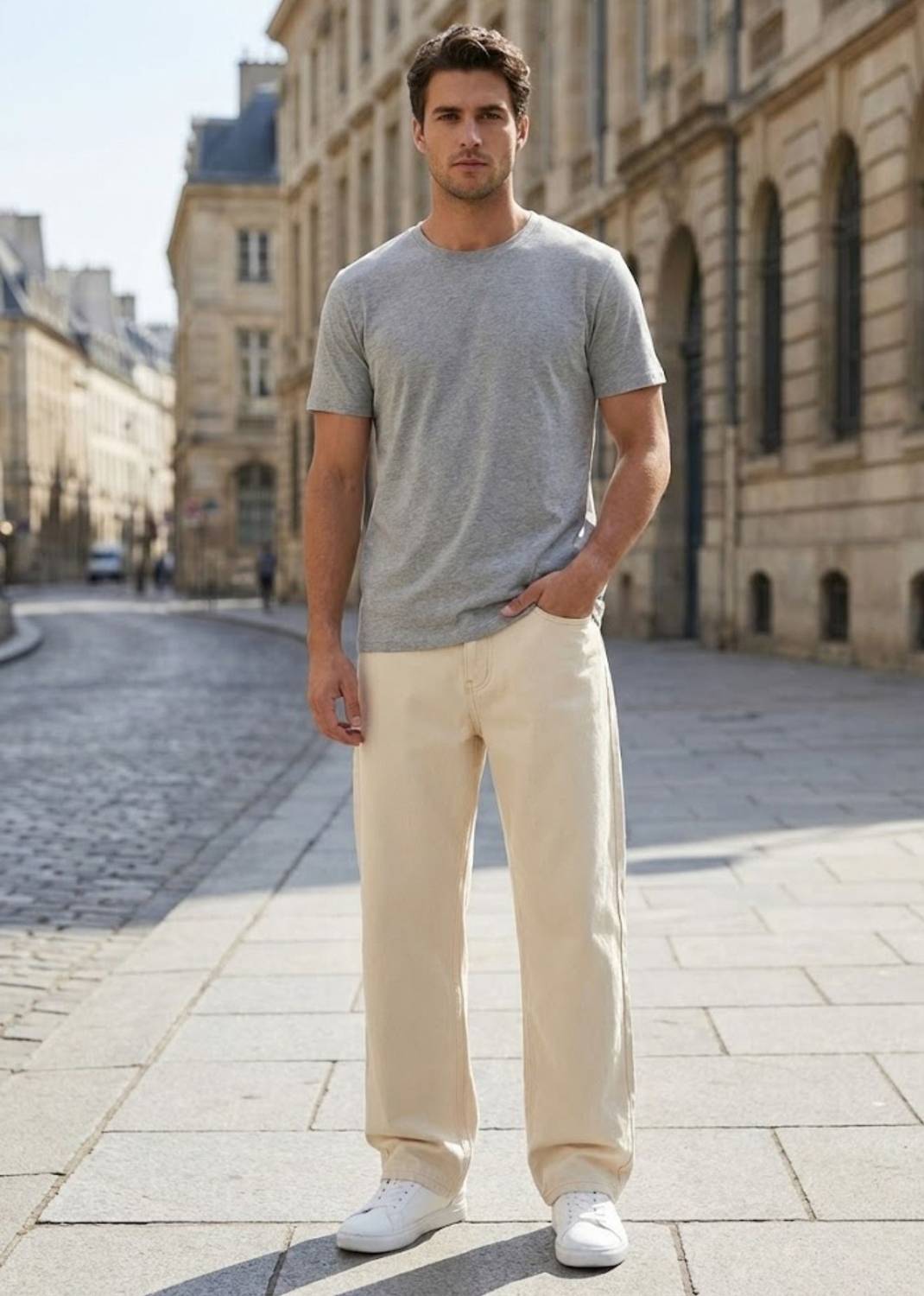 BREXX Men Beige Jeans - Image 3