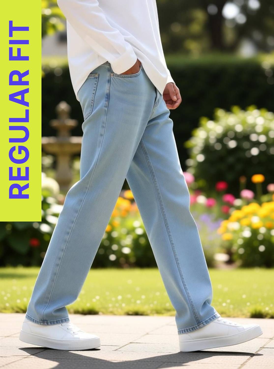 NALITZ Regular Men Light Blue Jeans - Image 1