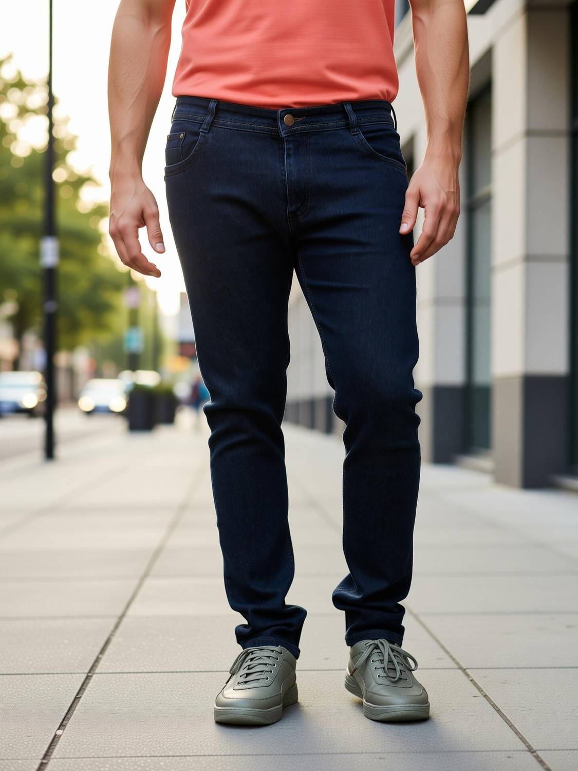 Lzard Slim Men Dark Blue Jeans - Image 2