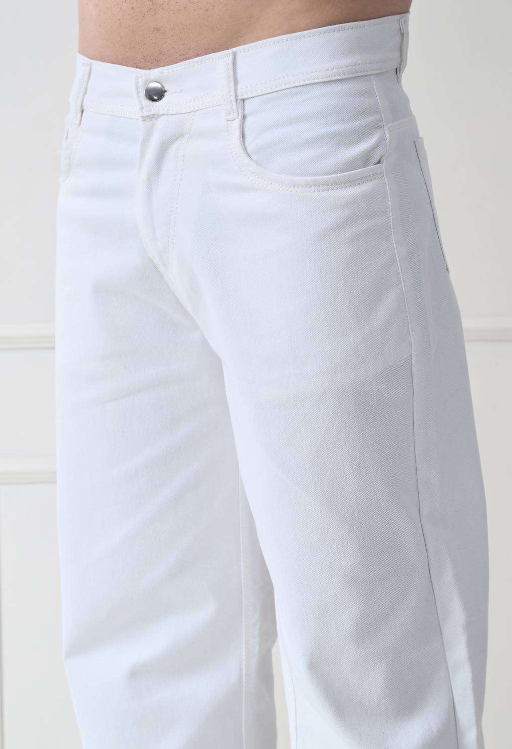 JEANBERRY Boyfriend Men White Jeans