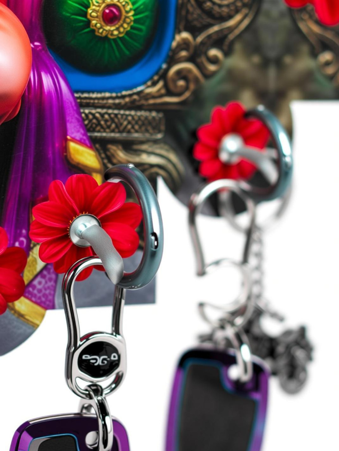 SK PARO Wood ganesh key hanger for home decor and Hanging Wood Key Holder