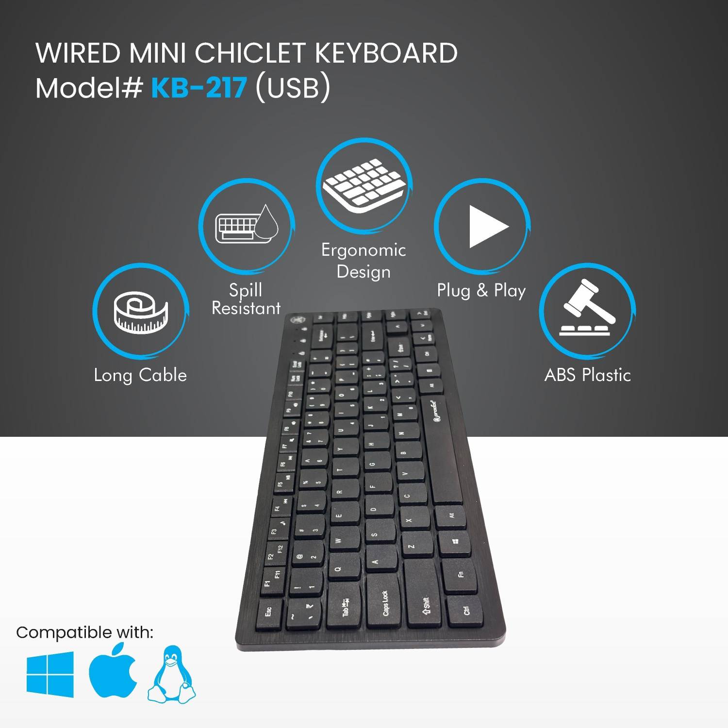 ProDot Laptop Keypad Size 217m Mini Wired Keyboard - Image 2