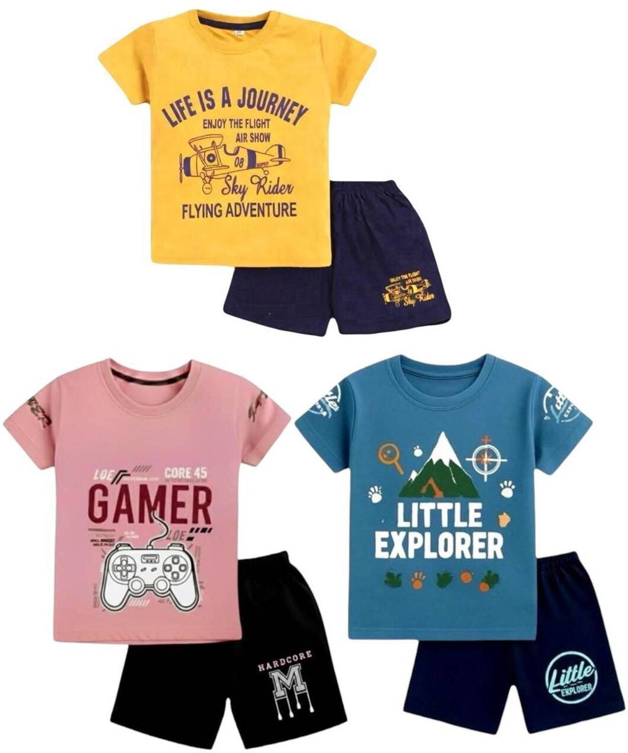 STYKS Boys & Girls Casual T-shirt Shorts