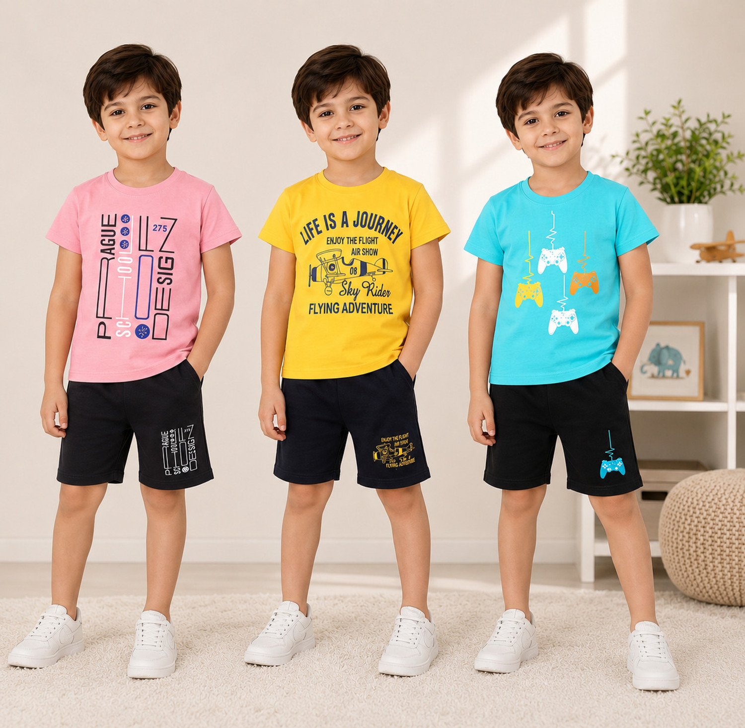 STYKS Boys & Girls Casual T-shirt Shorts